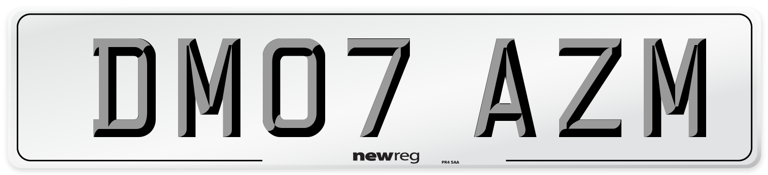 DM07 AZM Number Plate from New Reg